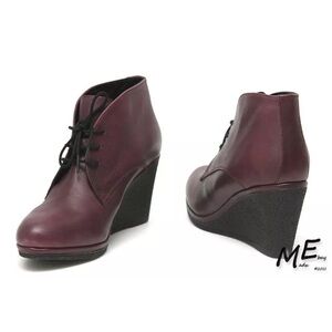 New Vanilla Moon  Viola Bordo  Wedge Heel Ankle Boots US size 5.5  EUR sz 36